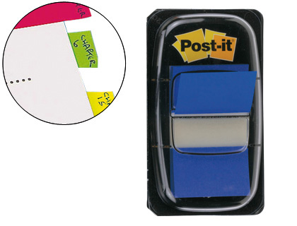 50 banderitas señalizadoras Post-it 680-2 25,4x43,1mm. azules